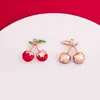 Aretes Collar Colgante Adorno Colgante Hechos a Mano DIY Temperamento Tridimensional Cereza de Goteo de Aceite Colgante de Moda Material Accesorios