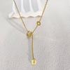 Collar Explosivo de Cintura Pequeña de Acero de Titanio para Mujer Números Romanos Borla Zircón Cadena Clavicular Moda Diseño de Lujo Ligero Joyería