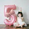 Globo de Película de Aluminio con Lazo Digital de 40 pulgadas Color Té con Leche Rosa Decoración Arreglo Fondo Fiesta de Cumpleaños de Bebé