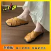 Chinelos Fechados de Solado Macio Estilo Francês para Mulheres, Uso Externo de Verão, Novas Sandálias Casuais Planas 2025, Sapatos Gaiola Romanos