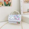 Bolso Nuevo para Niños Bolso de Mano con Perlas Mini Billetera Moda Cadena de Princesa Femenina Bolso Cruzado Pequeño Cuadrado para Niña