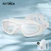 Gafas de Natación de Silicona, Marco Grande Electroplateado de Alta Definición, Antivaho, Impermeables, con Tapones para los Oídos Integrados, Gafas de Natación Unisex