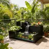 Acuario de Agua Corriente Macetero de Flores Acero Inoxidable Hierro Forjado Macetero Paisajístico Oficina Interior Exterior Patio Canaleta de Flores para Paisajismo de Agua Circulante