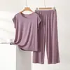 Camiseta de Manga Corta Fina de Modal para Mujer, Cuello Redondo, Sencilla, Cómoda, Holgada, Tallas Grandes, Top Transpirable
