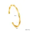 Pulsera Geométrica Abierta Clásica Vintage Estilo Europeo y Americano Chapada en Oro de 18K para Apilamiento Diario, Pulsera de Gama Alta al por Mayor