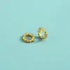 Anillo de Plata de Ley S925 Chapado en Oro con Círculo Geométrico Texturizado Pulsera Collar Accesorios de Plata DIY