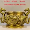 Quemador de Incienso de Latón con Nueve Dragones, Tamaño Grande para Uso Doméstico, Quemador de Incienso para Sala de Estar, Salón Budista de Estilo Chino para Interiores, Salón Ancestral, Cuenco del Tesoro Doble Dragón