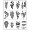 Novo Adesivo de Tatuagem Totem Animal Preto e Branco Tribal Cobra Escorpião Aranha Tigre Flor Tatuagem Realista Masculina