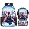 Mochila Escolar Exclusiva One Piece Três Peças Conjunto Mochila Rei do Mar Grande Capacidade Mochila para Aluno do Ensino Médio
