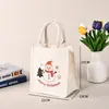 Bolsa de lona personalizada para Halloween, bolsa tote de lona de grande capacidade com botão de pressão oculto, logotipo impresso ecológico