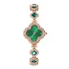 Pulsera de Trébol de Cuatro Hojas de Moda Más Vendida en Douyin Reloj de Cuarzo Reloj de Dama Esmeralda Reloj de Pulsera con Incrustaciones de Diamante de Lujo Ligero Venta al por Mayor