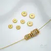 Chapado en Oro de 18K Galvanizado con Engaste de Circonita de Color Espaciador de Engranaje Espaciador Ensartado a Mano Accesorios para Pulseras DIY