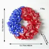 Jingjian Guirlanda do Dia da Independência Americana Transfronteiriça Decoração de Pendurar na Porta Listrada de Estrelas Vermelhas e Azuis Adereços de Arranjo para Casa