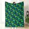 Amazon Tk Best-Seller Transfronterizo Simple Verde Artístico Manta de Siesta Manta de Franela Trébol de la Suerte Funda de Manta
