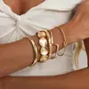 Pulseira Aberta Minimalista Transfronteiriça Europeia e Americana para o Dia a Dia com Nó Martelo Padrão Ondulado Irregular Pulseira Lisa Estilo Ins Empilhável