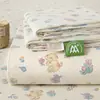 Lençol de Cama de Gaze Dupla Classe A Peça Única para Dormitório Estudantil, Conjunto de Capa de Edredom Estampada e Fronha de Três Peças para Cama de Solteiro/Casal, Não Algodão Algodão Puro 3