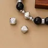 Plata pura s925 vintage personalizada brillante con cuentas de plata enroscadas, cuentas espaciadoras para bisutería DIY, accesorios decorativos de plata para pulseras, compatible con 8 mm