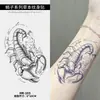 Adesivo de Tatuagem Escorpião Negro com Fórmula de Suco de Ervas, à Prova d'Água e Duradouro, para Homens e Mulheres, adequado para clavícula, lateral, cintura, mão e perna, tatuagem realista