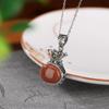 Yilu prata S925 prata esterlina sul vermelho Hetian jade vintage envelhecido pingente de bolsa de dinheiro estilo nacional pingente de bolsa da sorte oco
