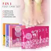 Kit de Cuidado para os Pés Crystal Mud Cinco Passos Sal para Banho de Pés Pacote para Imersão dos Pés Máscara de Lama Esfoliante Sal Loção Sal de Banho para Pele Morta