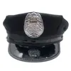 Gorra Policial Octagonal Negra con Emblema de Águila para Juego de Rol Infantil, Uniforme de Policía, Juego de Rol de Tentación, Gorra de Policía Femenina