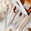Serie Tiempo Libre Pegatinas de Tarjeta Dura de Tira Larga Hechas a Mano Material para Diario Retro Borde Decorativo Base de Pegatina