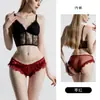 DZ Rose Passion Lingerie Renda Leve de Malha Calcinha de Seda Sintética Elástica de Cintura Baixa Fio Dental Sexy Feminino 7389