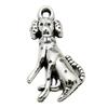 1 novo pingente de liga de prata antiga série de animais cachorro pingente pingente pulseira DIY colar chaveiro acessórios de joias