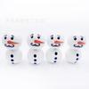 Cuentas de madera blancas impresas de 20 mm, cuentas de madera de colores con diseño de muñeco de nieve navideño, cuentas de madera para decoración navideña del hogar.