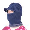 Chapéu de Lã Tricotado Quente Outono e Inverno Capa de Dedo à Prova de Vento para Ciclismo ao Ar Livre Lenço de Veludo Plus Proteção de Orelha Integrada