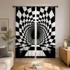 Cortinas geométricas personalizadas transfronterizas de Amazon con impresión digital para decoración de sala de estar y dormitorio, cortinas terminadas, TEMU dropshipping