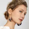 Moda Europea y Americana Transfronteriza Nuevo Caliente en Amazon Pendientes de Lámina de Ácido Acético Pendientes con Gancho en U Acrílico Pendientes de Leopardo