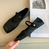 Colección 2026 estilo coreano: zapatos planos Mary Jane retro de punta cuadrada de nicho con lunares blancos y negros, versátiles y fáciles de combinar