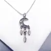 Pingente Apanhador de Sonhos Lua Cor Dourada Real Galvanizada 14K Preservação de Cor Acessórios de Material Artesanal para Brincos Colares DIY