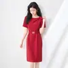 2506910-Vestido Dourado Elegante de Luxo Silencioso com Laço Decorado Saia de Verão Nanyou que Cobre a Cintura e o Quadril