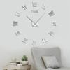 Reloj de Pared Estéreo 3D con Números Romanos DIY Reloj Creativo Estilo Normcore Decoración para Sala de Estar Dormitorio Reloj Pegatina de Pared Espejo