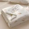Nuevo Estilo Primavera y Verano 2026 Algodón Puro Estampado Doble Capa Gasa Arrugada (Estilo Borde Enrollado) Colcha de Gasa de Verano Colcha Refrescante de Verano Funda para Colcha de Siesta