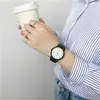 Reloj Juvenil Estilo Ins Minimalista Estilo Coreano Casual Estilo Mori Estudiante de Secundaria Reloj de Pareja Blanco y Negro