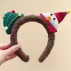 Diadema de Dibujos Animados Navideña para Niños 2025 Nuevo Estilo Diadema de Reno de Felpa para Niñas, Accesorio para el Cabello para Fotos y Lavado de Cara de Niñas Pequeñas