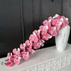 Filme com Textura 3D 21 Cabeças Phalaenopsis Flor Artificial de Alta Qualidade Pendurada Flor Falsa Decoração de Casa Flor Flor de Arranjo de Casamento