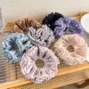 Goma para el pelo de gasa plisada fluida con cuentas para mujer, nuevo estilo de principios de primavera con un ambiente súper de hada, accesorio de goma para el pelo femenino