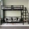 Cama Alta Doble de Hierro Forjado para Apartamento Pequeño y Simple, Cama Loft Debajo Vacío, Casa del Árbol, Ático, Cama Infantil Engrosada
