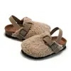 RUIZUSTOCK Ruizu Novas Sandálias e Chinelos de Cortiça Outono e Inverno Crianças Sandálias Quentes de Camurça para Meninos e Meninas