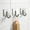 Gancho de acero inoxidable sin perforaciones, fuerte, sin costuras, adhesivo simple, para puerta de baño de cocina, impermeable, a prueba de humedad