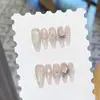 Série Sonho Rosa QianfanDesejo Puro Olho de Gato Transparente Design Esculpido Artesanal Adesivos de Arte para Unhas Vestíveis Pontas de Unhas Postiças