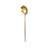 Cuchara tenedor portuguesa de acero inoxidable para celebridades de Internet, vajilla occidental, cuchara tenedor creativa de mango largo, cuchara de postre para revolver