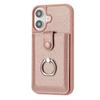 Adequado para Capa de Celular Iphone16 Porta-Cartão com Puxador de Argola Casca de Couro com Textura de Pedrinhas Apple 15Pro Capa Protetora