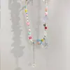 Collar de Cristal con Cuentas Dopamina Estilo Douyin Bloques de Color Dulces Arcoíris Femenino Fabricante Dopamina Douyin Personalización