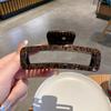 Textura Buena Personalidad Moda Estampado Leopardo Sentido de Alta Gama Pinza de Agarre Accesorios para el Cabello Estilo Occidental Horquilla Simple Grande de Tiburón para Mujer