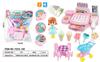 Conjunto de Brinquedo de Caixa de Supermercado de Faz de Conta para Crianças com Scanner Sonoro e Luminoso, Frutas, Legumes e Bebidas para Brincadeira de Role Play